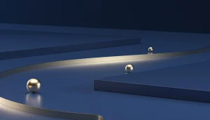 blue and gold simple booth
